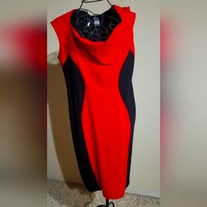Dress, red and black, size L